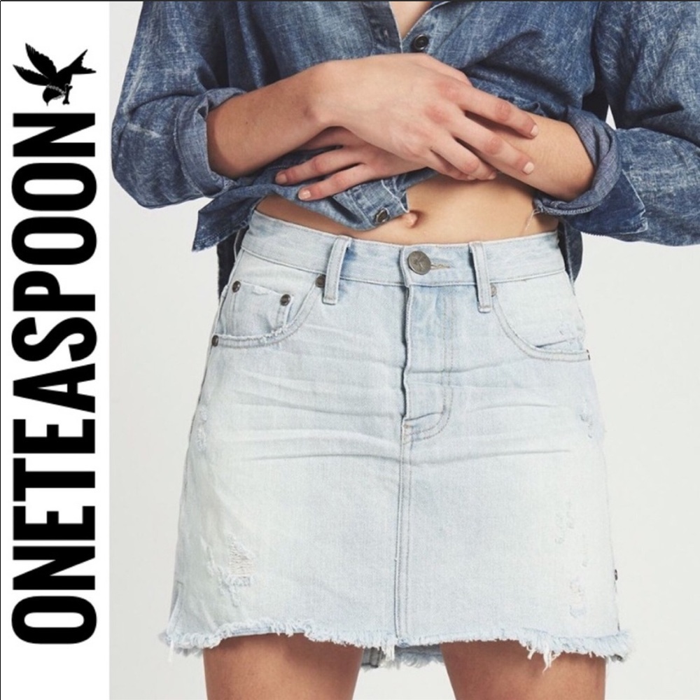 ONE TEASPOON Brando High Waist Denim Skirt